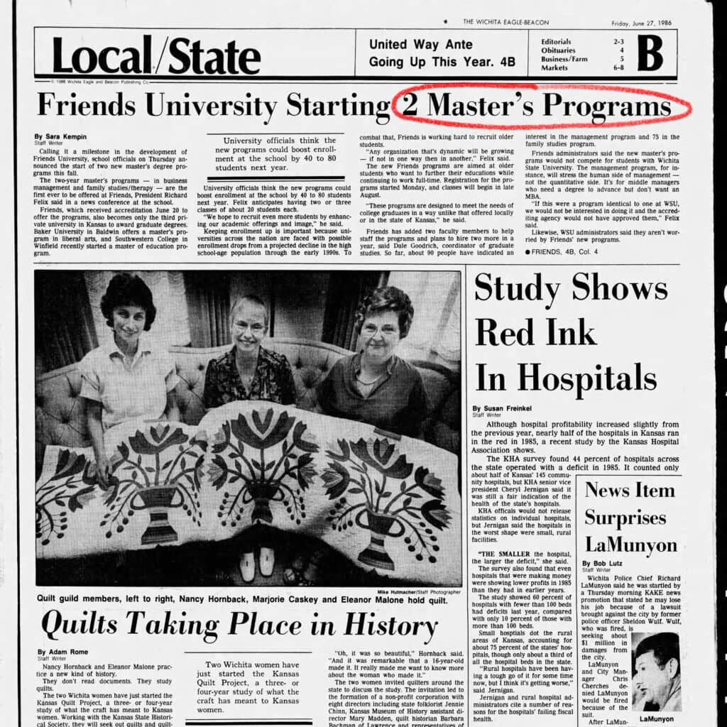 First Graduate Programs Added